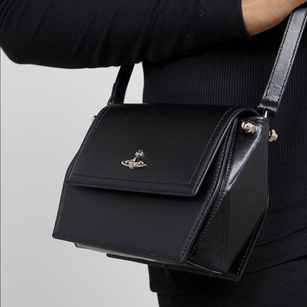 Vivienne Westwood Cambridge black leather crossbody bag